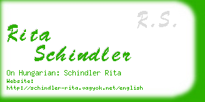 rita schindler business card